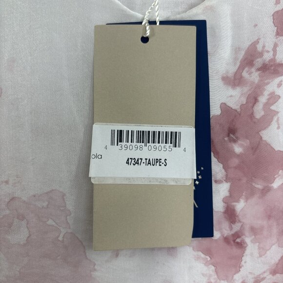 Lola Women's Silk Blend V-Neck 3/4 Sleeve Blouse Crochet Size S White/Rose NWT - Picture 8 of 10